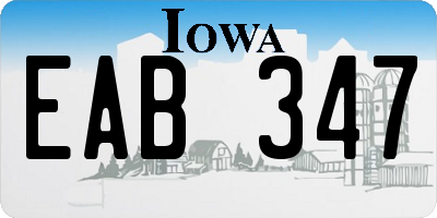 IA license plate EAB347