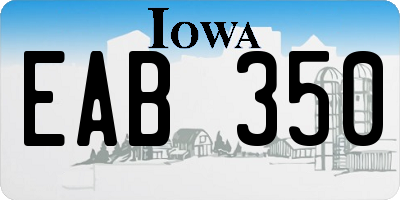 IA license plate EAB350