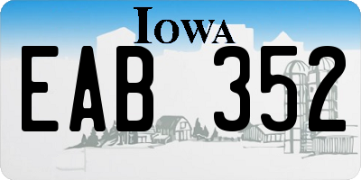 IA license plate EAB352