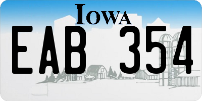 IA license plate EAB354