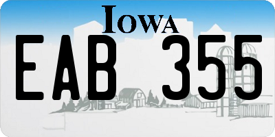 IA license plate EAB355