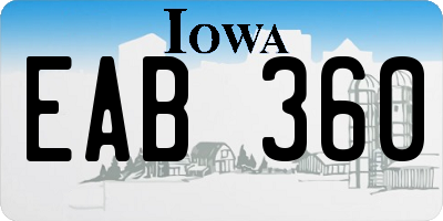 IA license plate EAB360