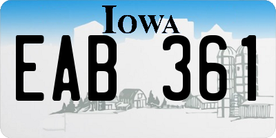 IA license plate EAB361