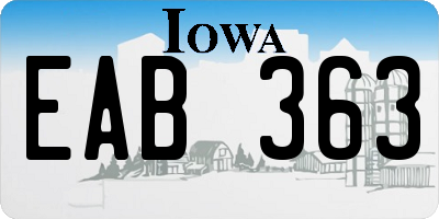 IA license plate EAB363