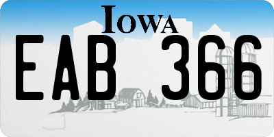 IA license plate EAB366