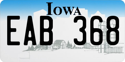 IA license plate EAB368