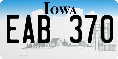 IA license plate EAB370