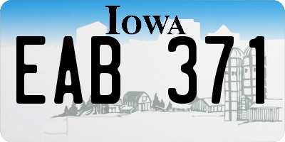 IA license plate EAB371