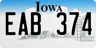 IA license plate EAB374