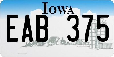 IA license plate EAB375