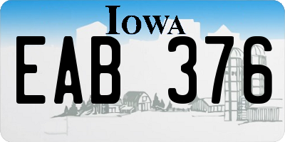 IA license plate EAB376