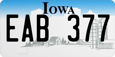 IA license plate EAB377