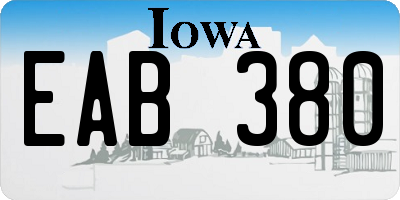 IA license plate EAB380