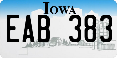 IA license plate EAB383