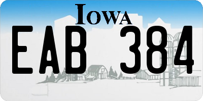 IA license plate EAB384