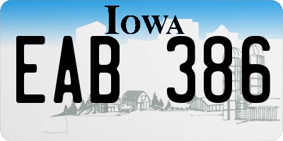 IA license plate EAB386