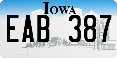 IA license plate EAB387