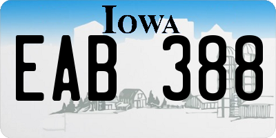 IA license plate EAB388