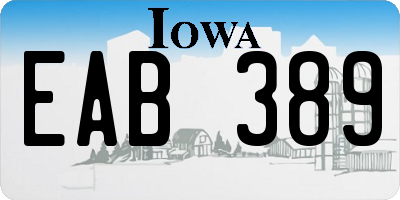 IA license plate EAB389