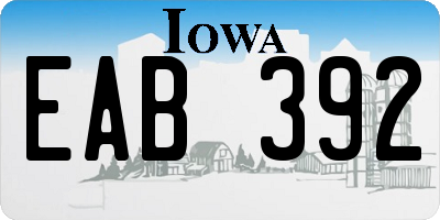 IA license plate EAB392