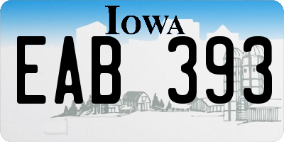 IA license plate EAB393