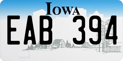 IA license plate EAB394