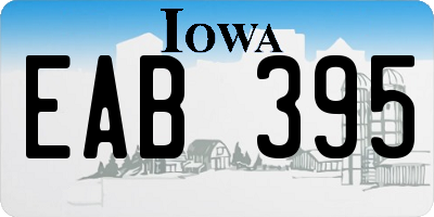 IA license plate EAB395