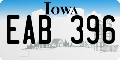 IA license plate EAB396