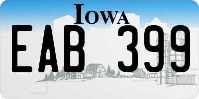 IA license plate EAB399