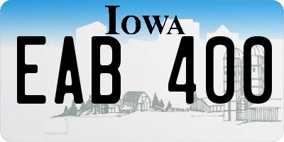 IA license plate EAB400