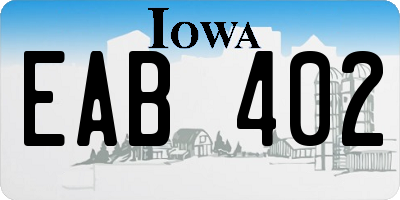 IA license plate EAB402