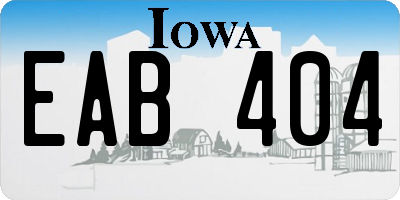 IA license plate EAB404
