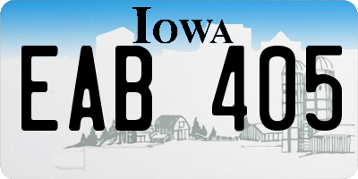 IA license plate EAB405