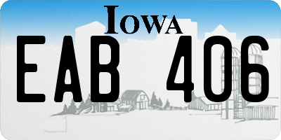 IA license plate EAB406