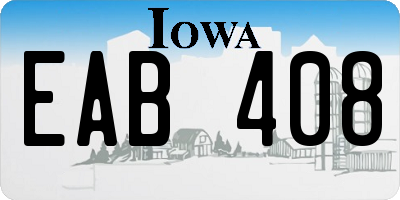 IA license plate EAB408