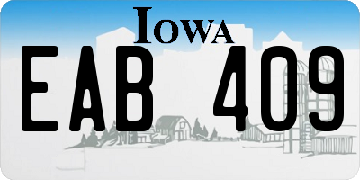 IA license plate EAB409