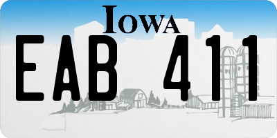 IA license plate EAB411