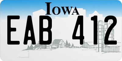 IA license plate EAB412