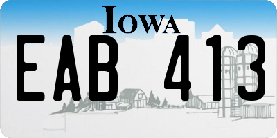 IA license plate EAB413