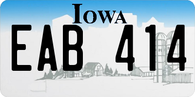 IA license plate EAB414