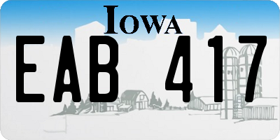 IA license plate EAB417