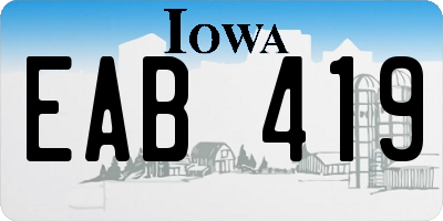 IA license plate EAB419