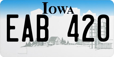 IA license plate EAB420