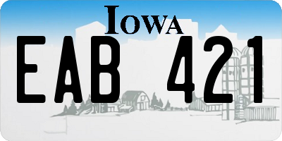 IA license plate EAB421