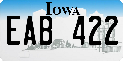 IA license plate EAB422