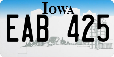 IA license plate EAB425