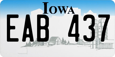 IA license plate EAB437