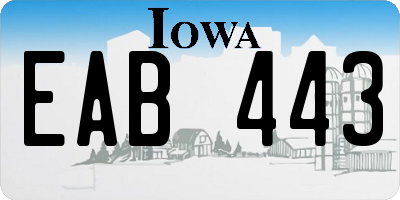 IA license plate EAB443