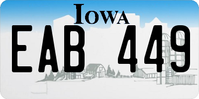 IA license plate EAB449