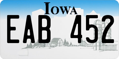 IA license plate EAB452